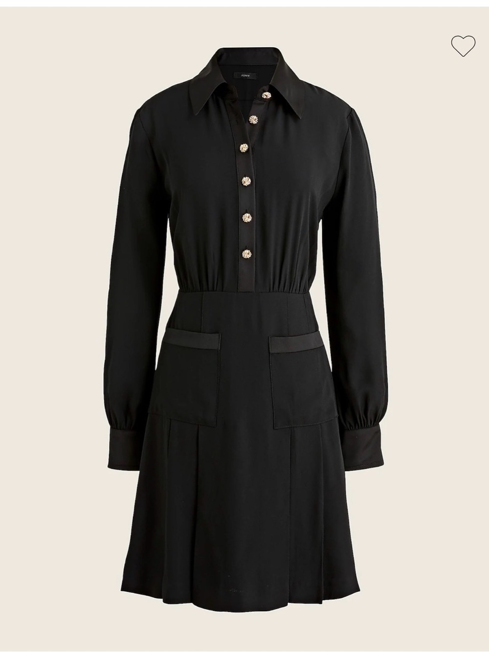 J. Crew Black Long-Sleeve Mini Dress
